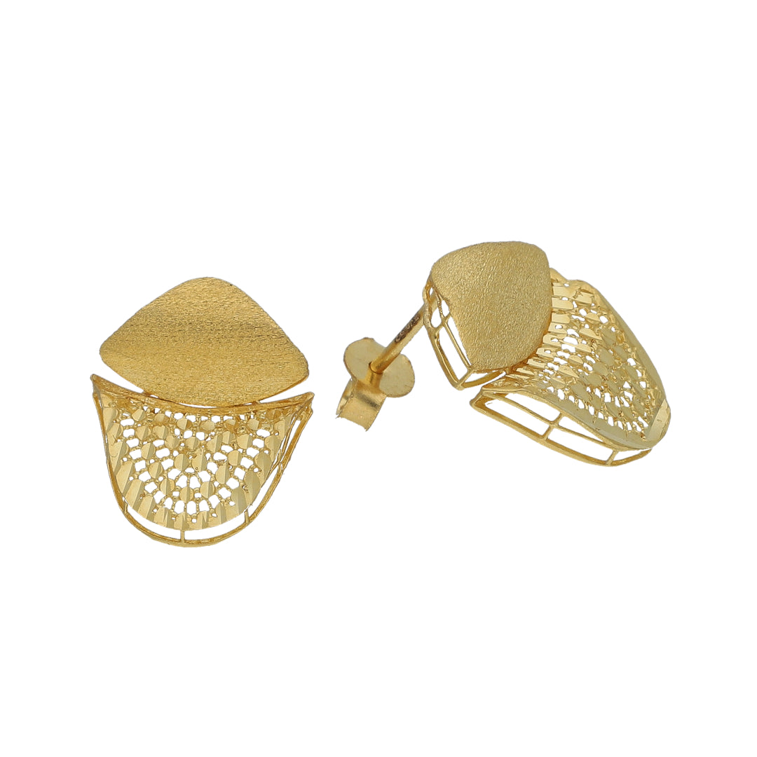 Gold Textured Earrings 21KT - FKJERN21KM11379