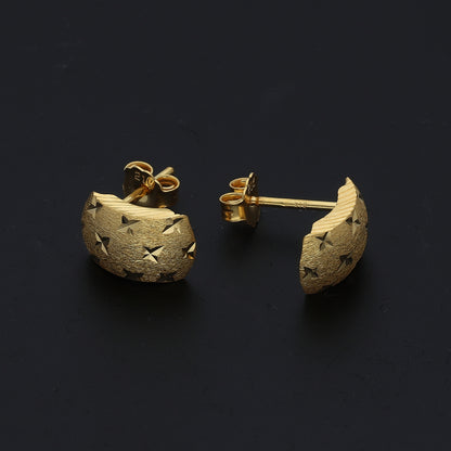 Gold Star Design Earrings 21KT - FKJERN21KM11383