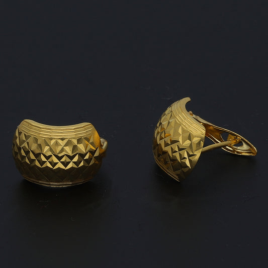 Gold Faceted Earrings 21KT - FKJERN21KM11390