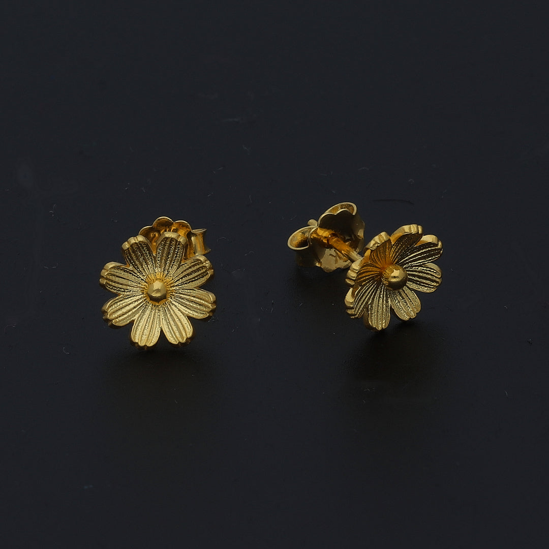 Gold Shine Flower Earrings 21KT - FKJERN21KM11391