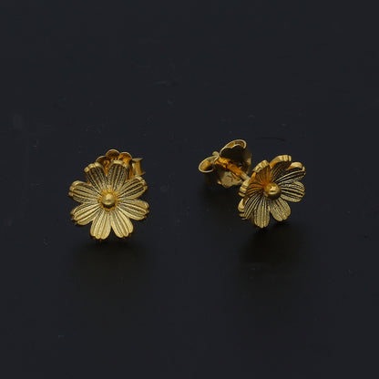 Gold Shine Flower Earrings 21KT - FKJERN21KM11391