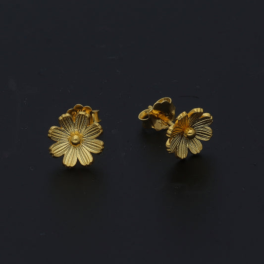Gold Shine Flower Earrings 21KT - FKJERN21KM11391