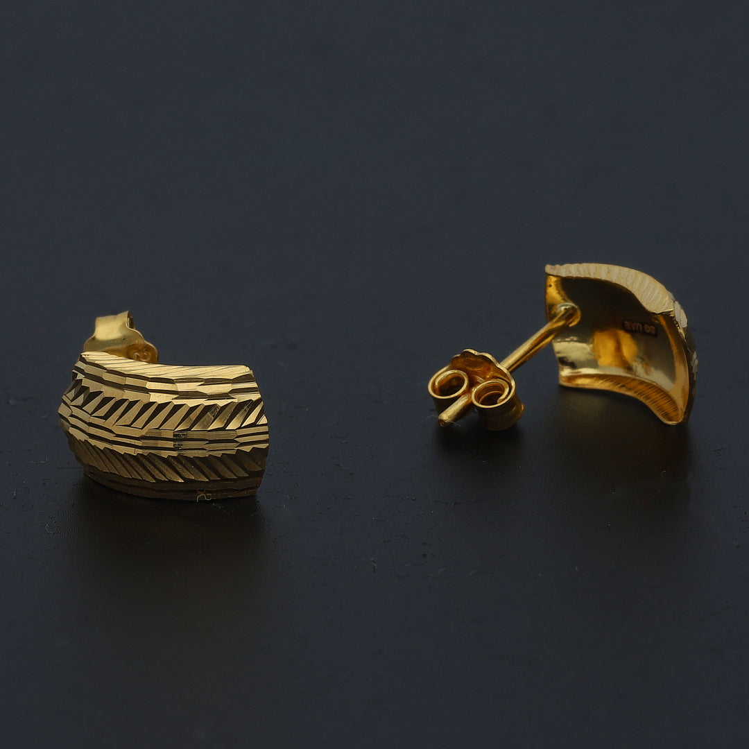 Gold Line Pattern Earrings 21KT - FKJERN21KM11392