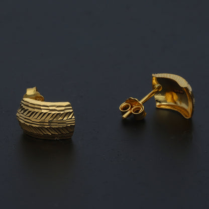 Gold Line Pattern Earrings 21KT - FKJERN21KM11392