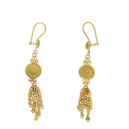 Gold Vintage Coin Earrings 21KT - FKJERN21KM11400