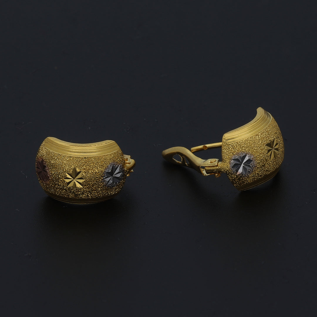 Gold Modern Earrings 21KT - FKJERN21KM11401