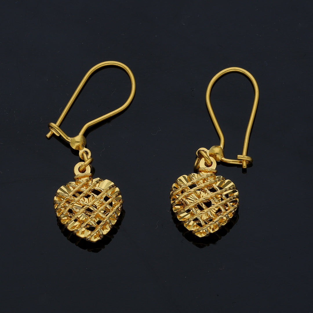 Gold Weave Drop Earrings 21KT - FKJERN21KM11464