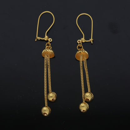 Gold Tassel Dangle Earrings 21KT - FKJERN21KM11466