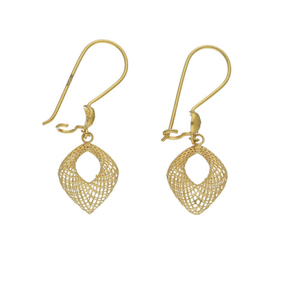 Gold Filigree Dangle Earrings 21KT - FKJERN21KM11474