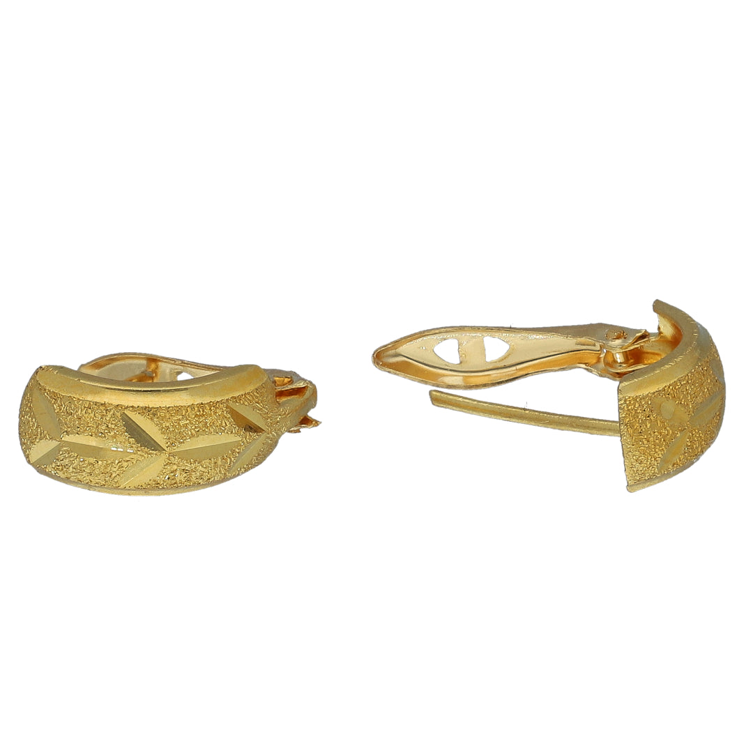 Gold Radiant Texture Earrings 21KT - FKJERN21KM11518
