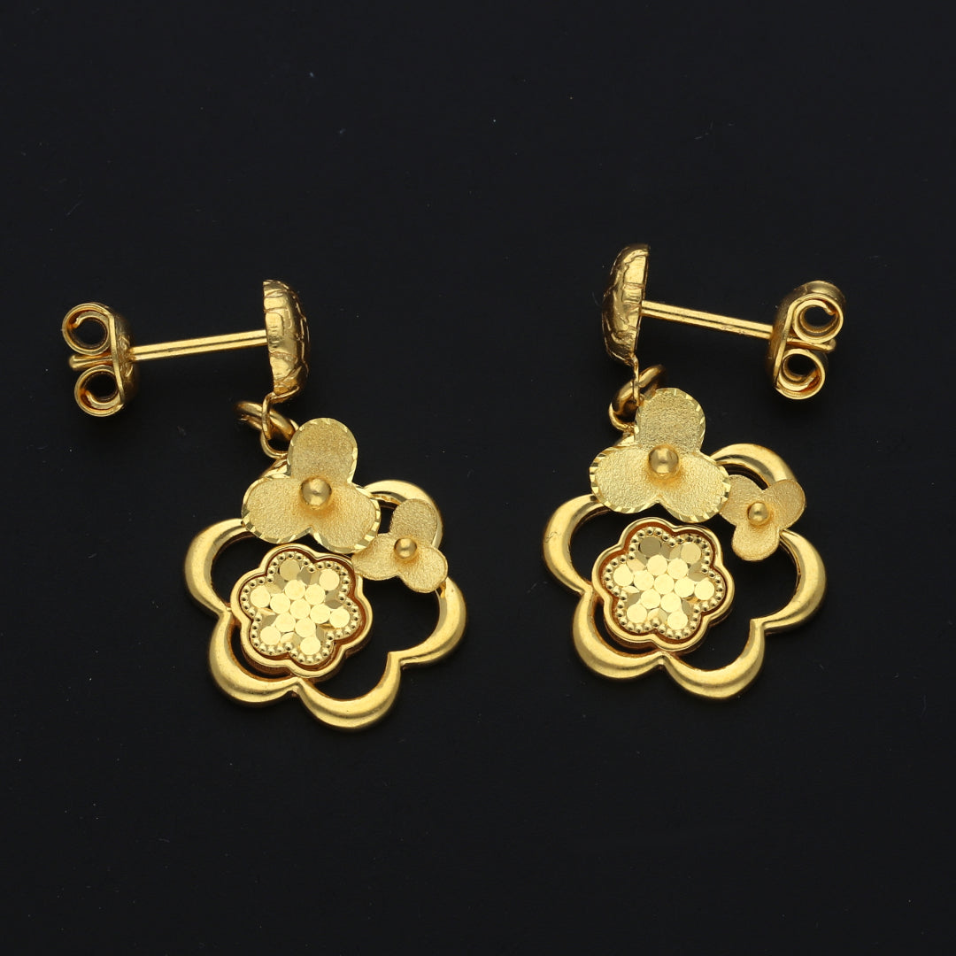 Gold Luxe Blossom Earrings 21KT - FKJERN21KM11519