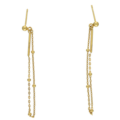 Gold Linear Drop Earrings 21KT - FKJERN21KM11537