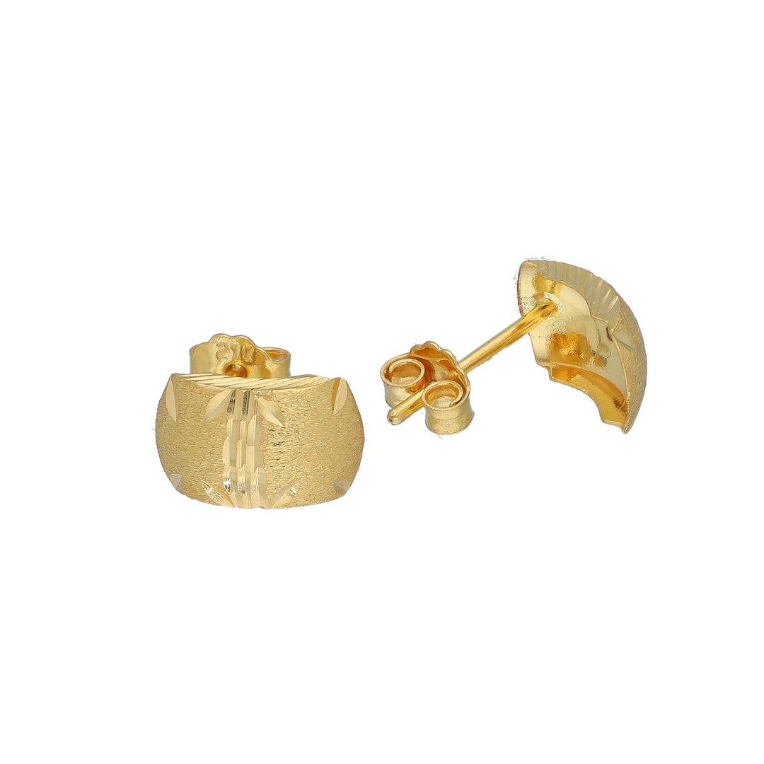 Gold Classic Textured Earrings 21KT - FKJERN21KM11605