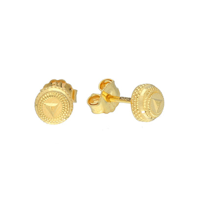 Gold Classic Textured Earrings 21KT - FKJERN21KM11606