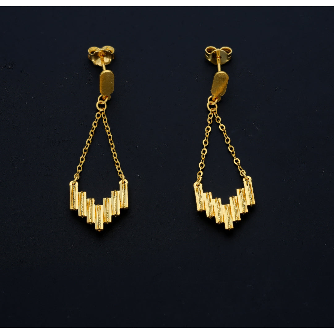Gold Dangler Earrings 21KT - FKJERN21KM11608