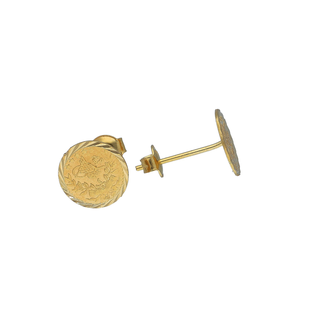 Gold Lira Earrings 21KT - FKJERN21KM11648