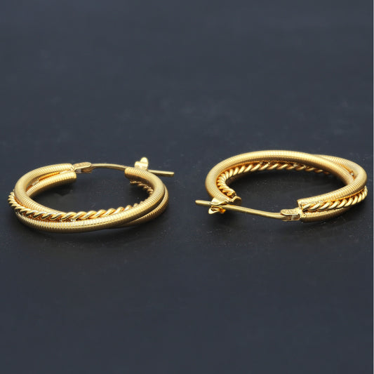 Gold Hoop Earrings 21KT - FKJERN21KM11722