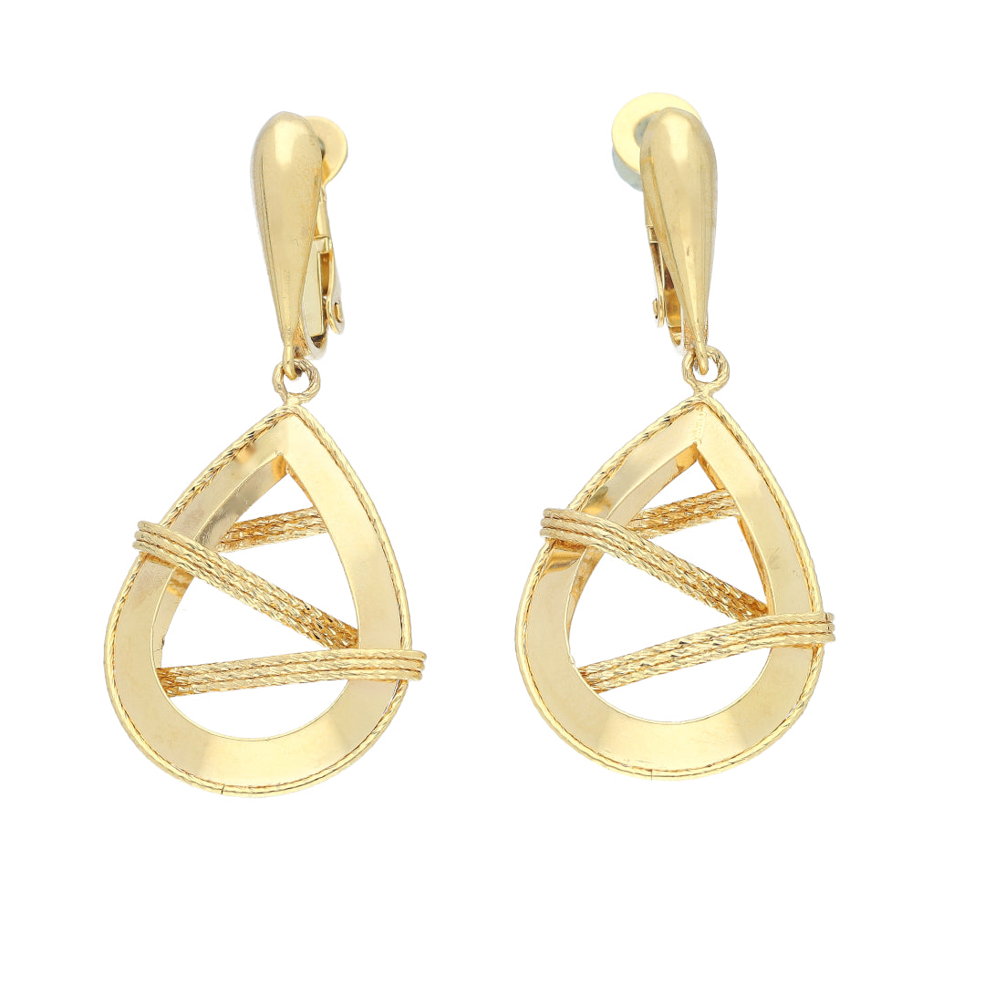 Gold Hanging Earrings 21KT - FKJERN21KM11725