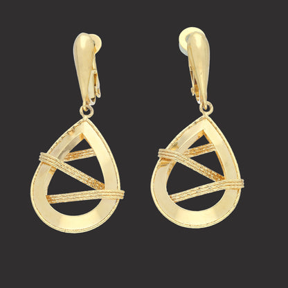 Gold Hanging Earrings 21KT - FKJERN21KM11725