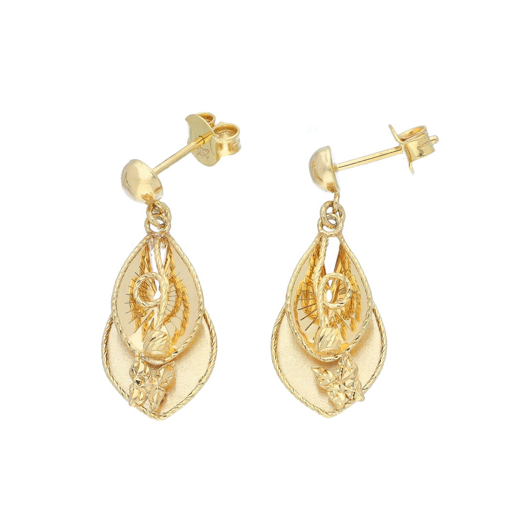 Gold Hanging Earrings 21KT - FKJERN21KM11726