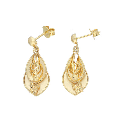 Gold Hanging Earrings 21KT - FKJERN21KM11726