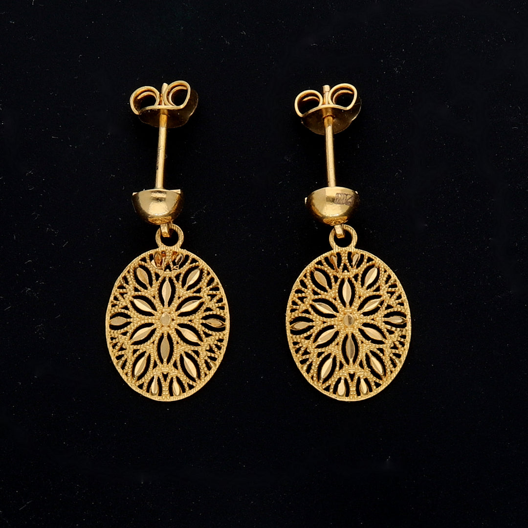 Gold Turkish Design Earrings 21KT - FKJERN21KM11739