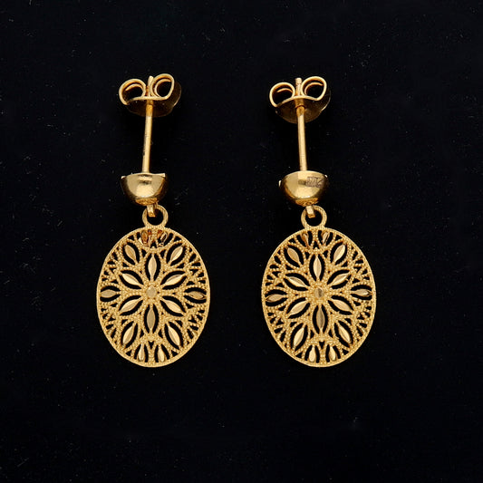 Gold Turkish Design Earrings 21KT - FKJERN21KM11739