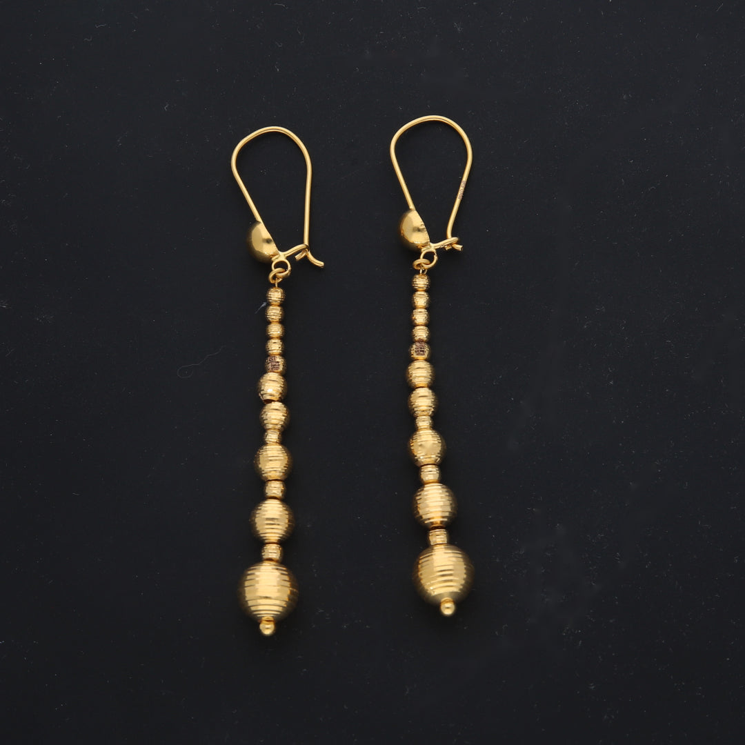 Gold Hanging Earrings 21KT - FKJERN21KM11740