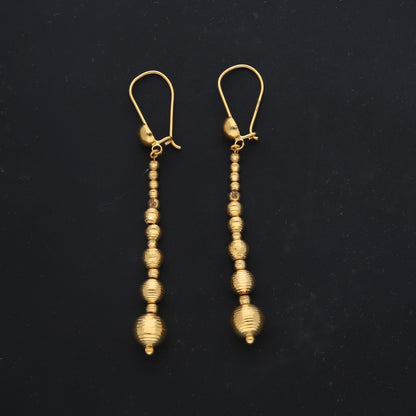 Gold Hanging Earrings 21KT - FKJERN21KM11740