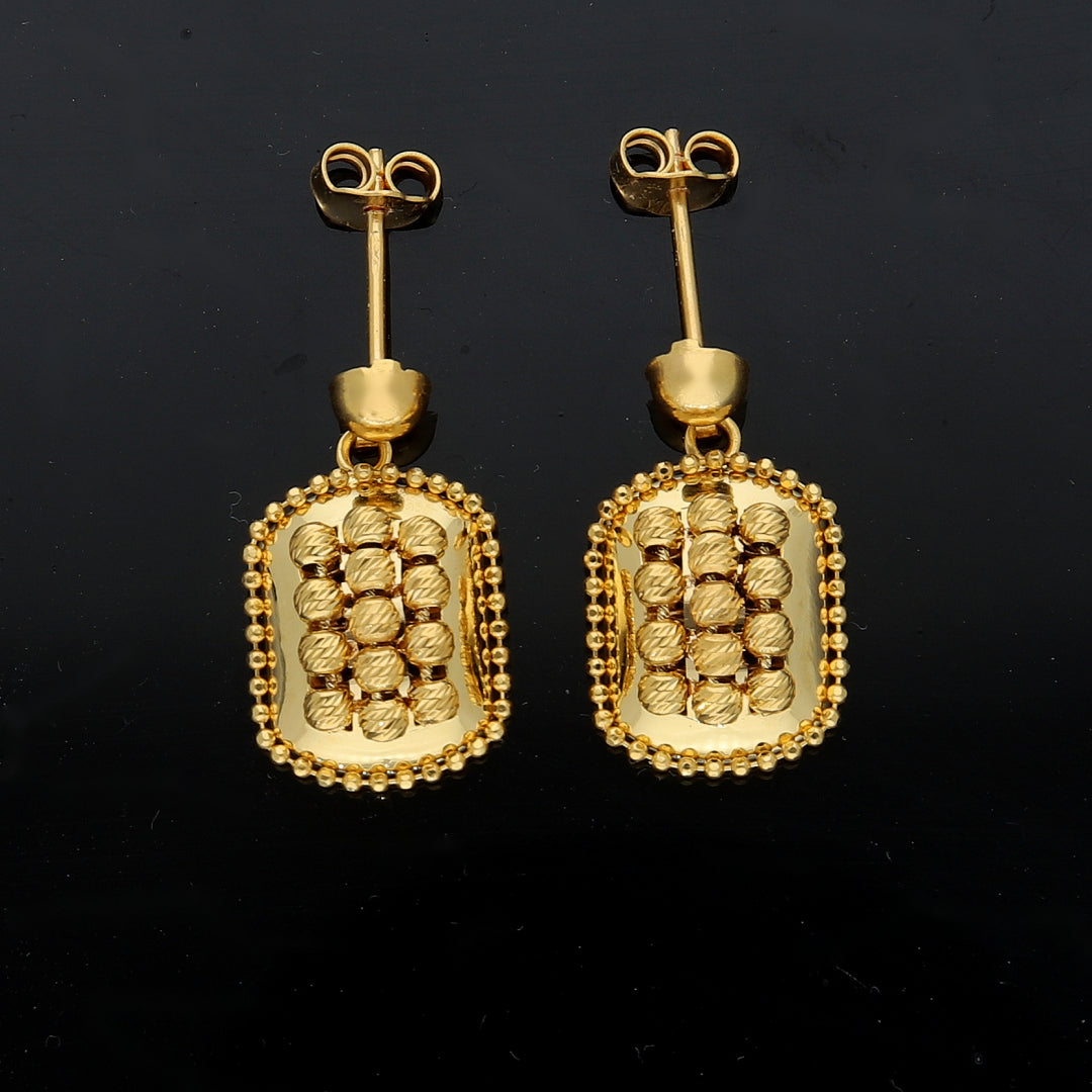 Gold Hanging Earrings 21KT - FKJERN21KM11779