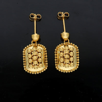 Gold Hanging Earrings 21KT - FKJERN21KM11779