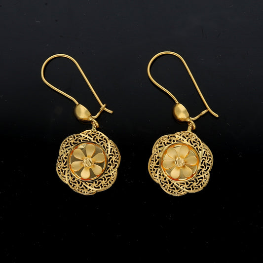 Gold Turkish Design Earrings 21KT - FKJERN21KM11780