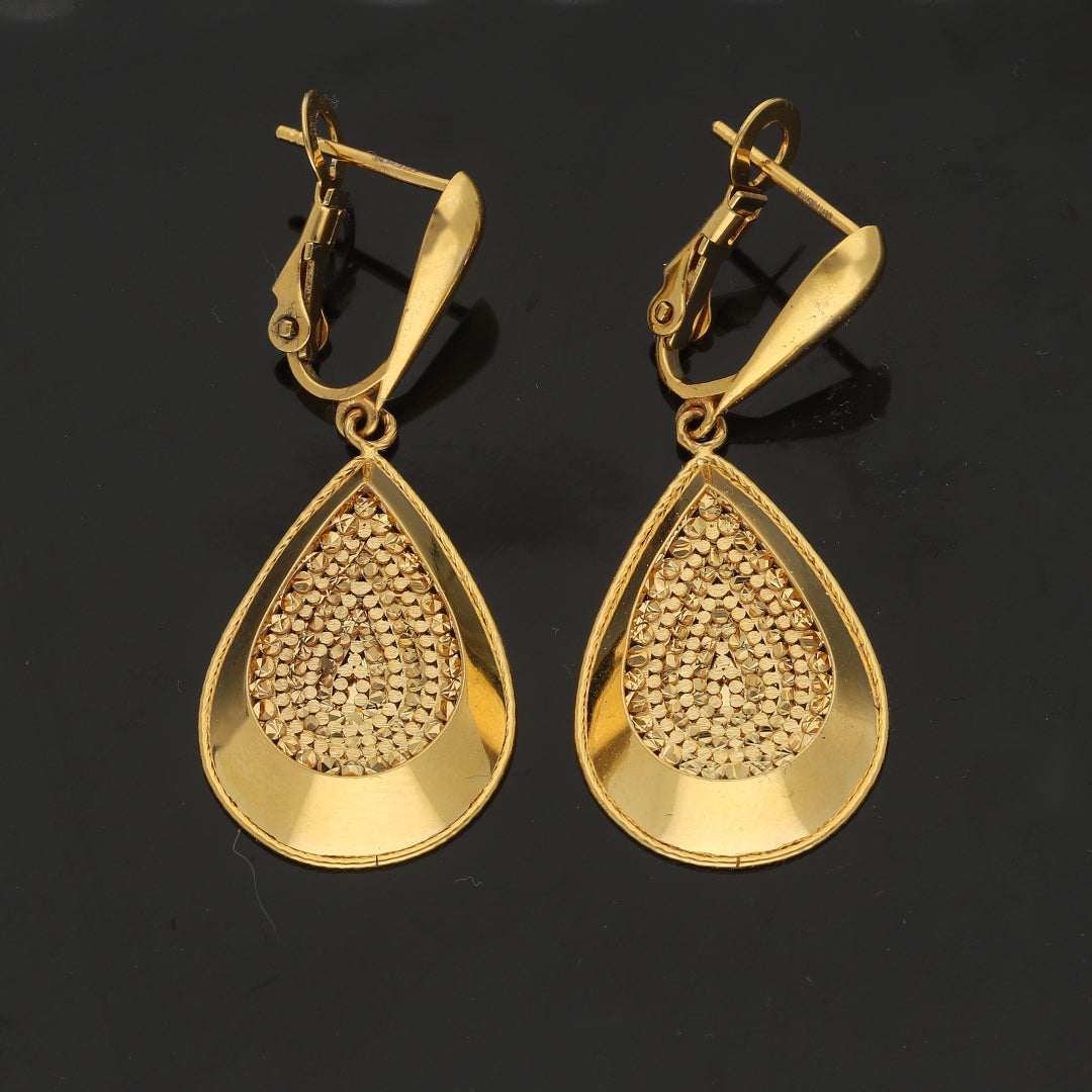Gold Hanging Earrings 21KT - FKJERN21KM11818