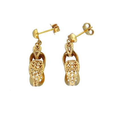 Gold Turkish Design Hanging Earrings 21KT - FKJERN21KM11820