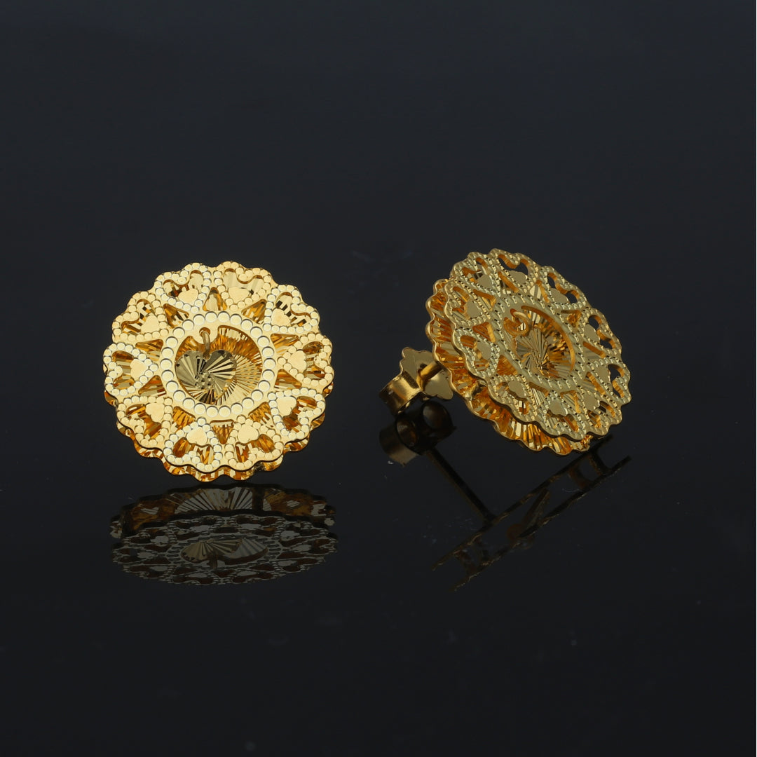Gold Turkish Design Earrings 21KT - FKJERN21KM11842