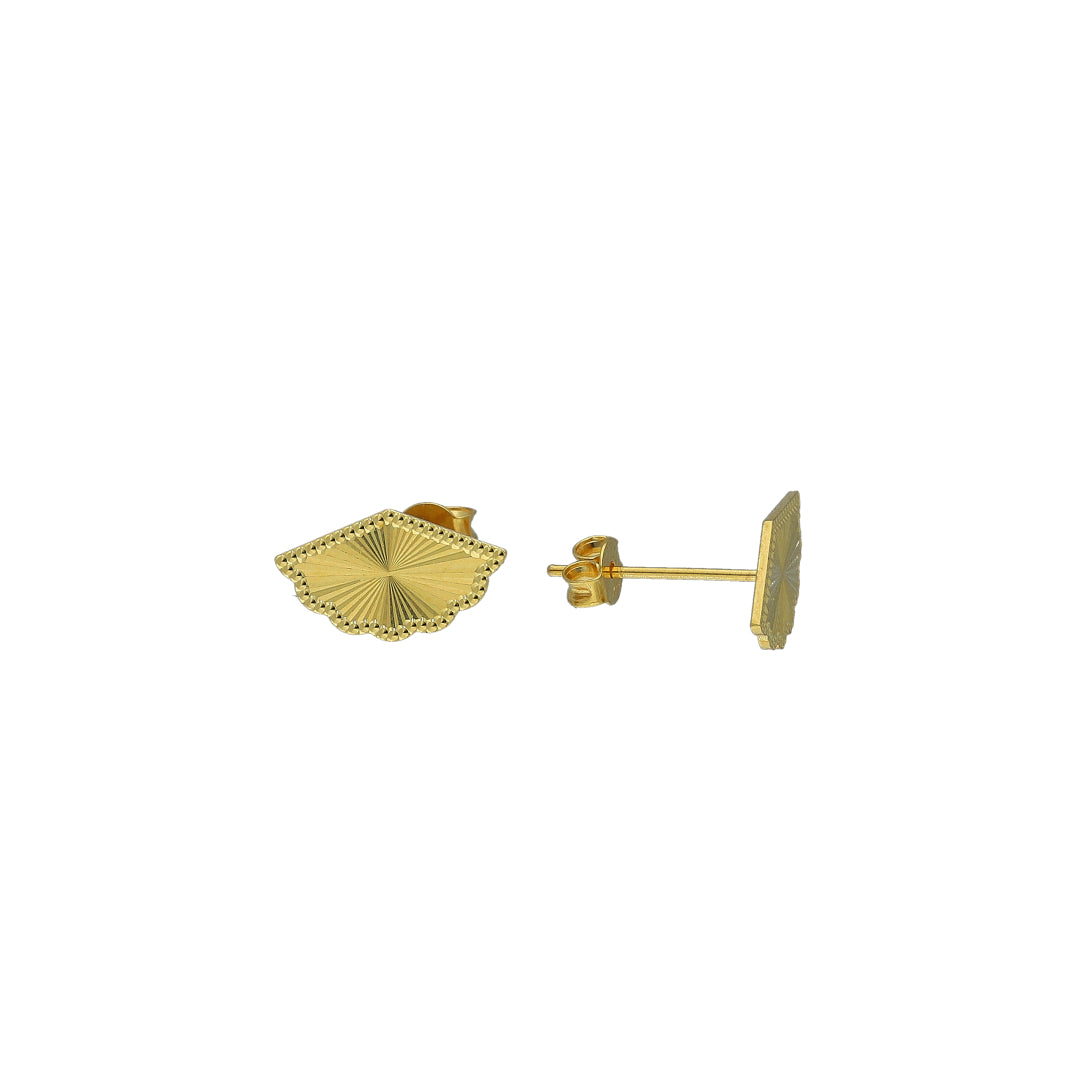 Gold Fan Shaped Earrings 21KT - FKJERN21KM11844