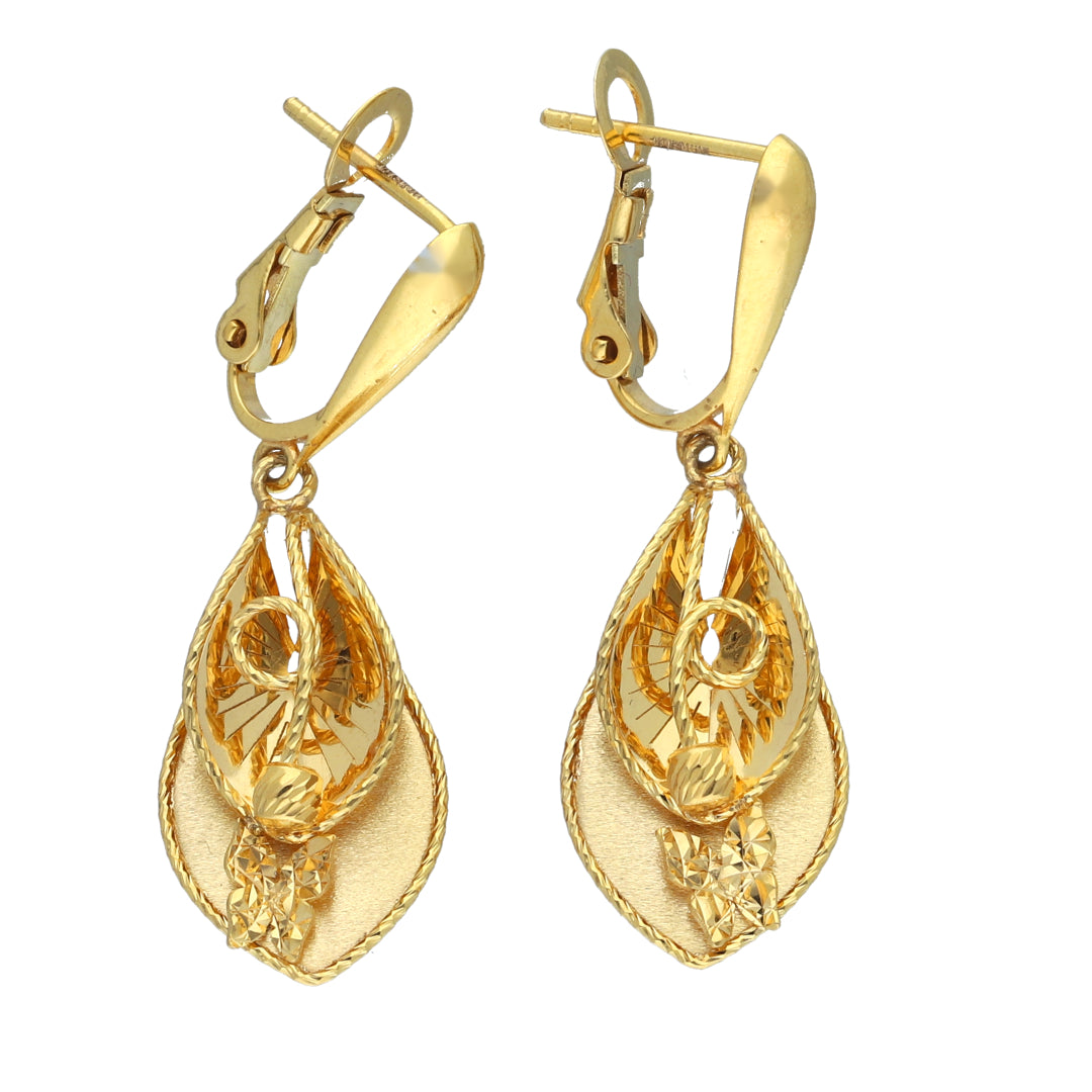 Gold Hanging Earrings 21KT - FKJERN21KM11846