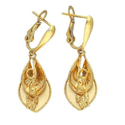 Gold Hanging Earrings 21KT - FKJERN21KM11846