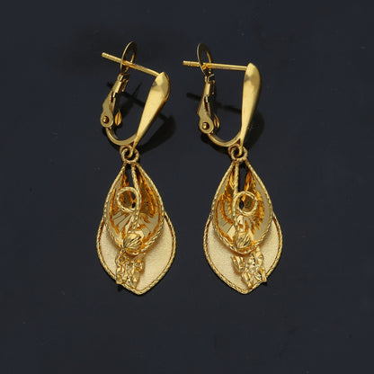 Gold Hanging Earrings 21KT - FKJERN21KM11846