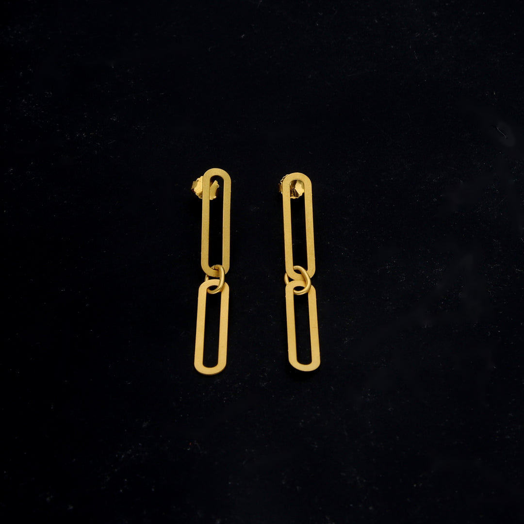 Gold Paperclip Earrings 21KT - FKJERN21KM11850