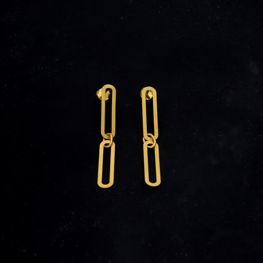 Gold Paperclip Earrings 21KT - FKJERN21KM11850