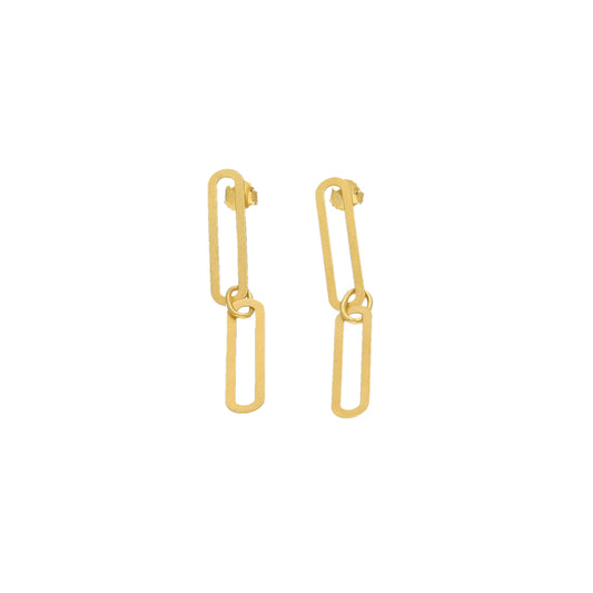 Gold Paperclip Earrings 21KT - FKJERN21KM11850