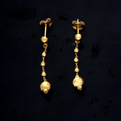 Gold Hanging Earrings 21KT - FKJERN21KM11874