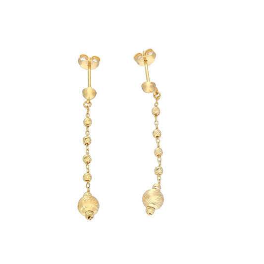 Gold Hanging Earrings 21KT - FKJERN21KM11878