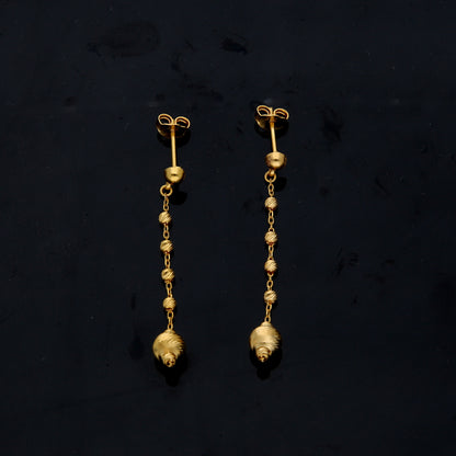 Gold Hanging Earrings 21KT - FKJERN21KM11878