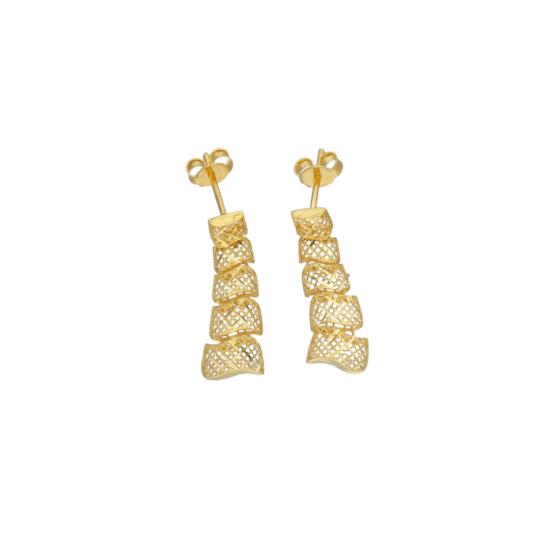 Gold Turkish Design Dangler Earrings 21KT - FKJERN21KM12049
