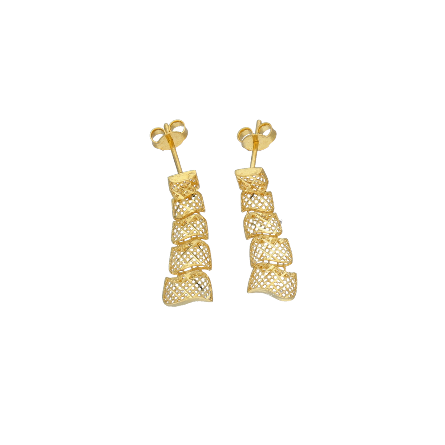 Gold Turkish Design Dangler Earrings 21KT - FKJERN21KM12049