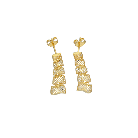 Gold Turkish Design Dangler Earrings 21KT - FKJERN21KM12049
