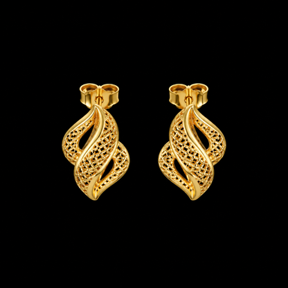 Gold Mesh Earrings 21KT - FKJERN21KM12050