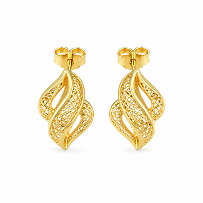 Gold Mesh Earrings 21KT - FKJERN21KM12050